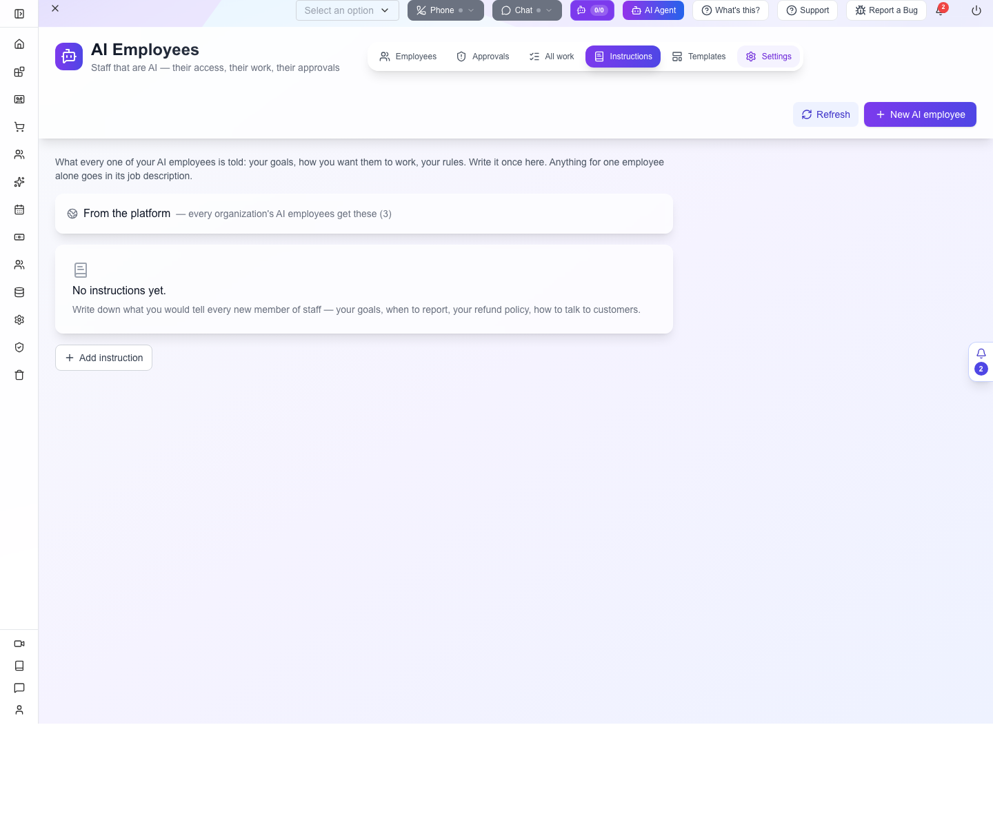 Current Instructions includes inherited platform guidance.