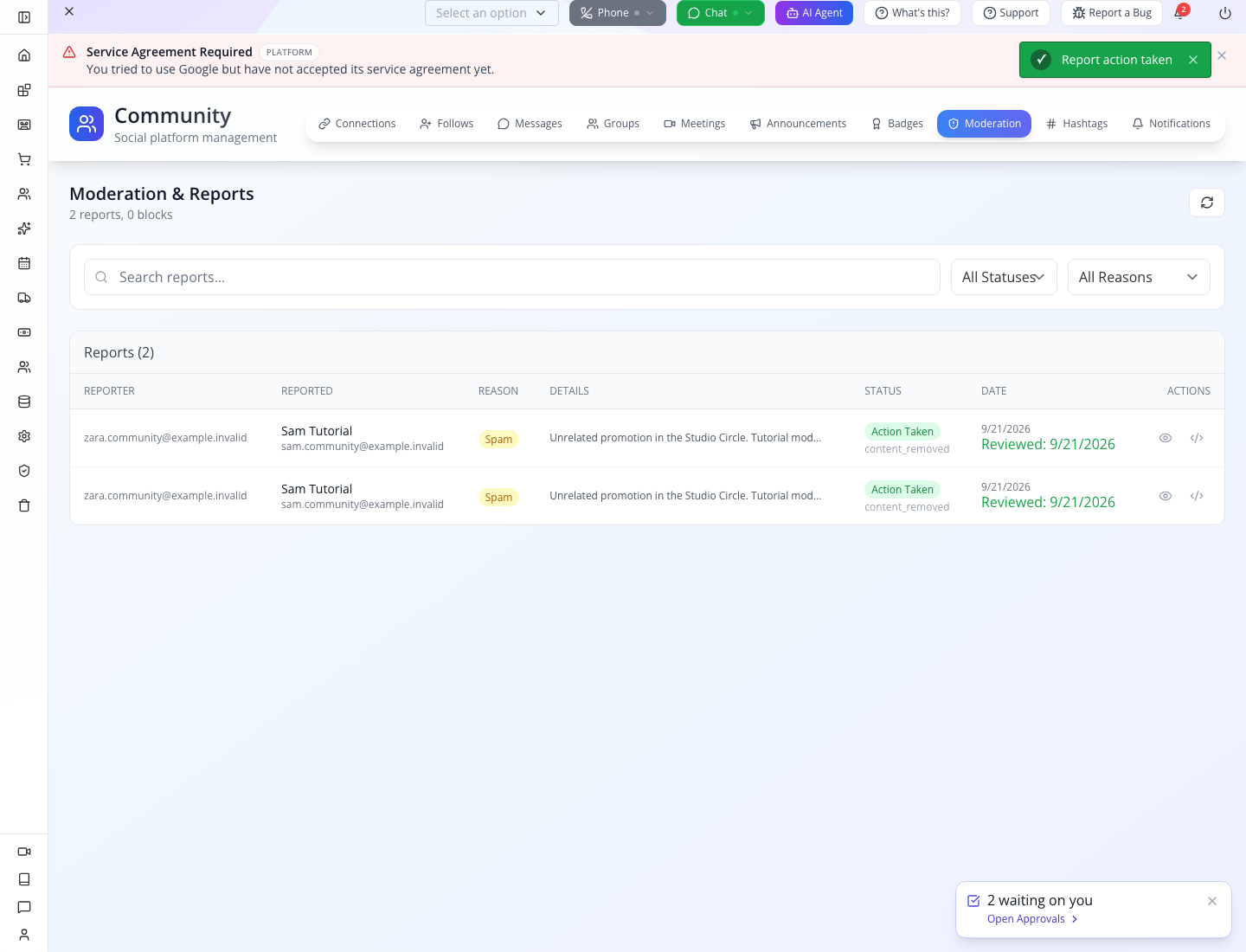 Report review after the verified local repair
