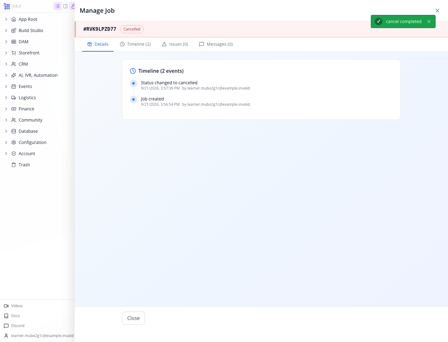 Creation and cancellation remain available for review