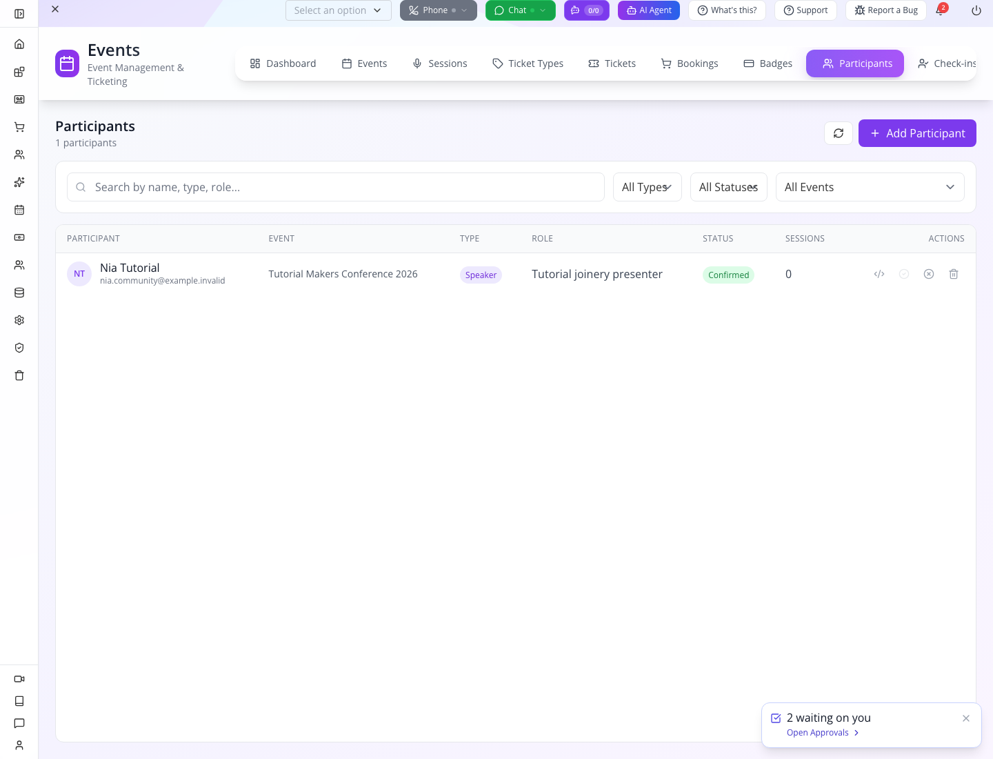 Saved speaker identity and role