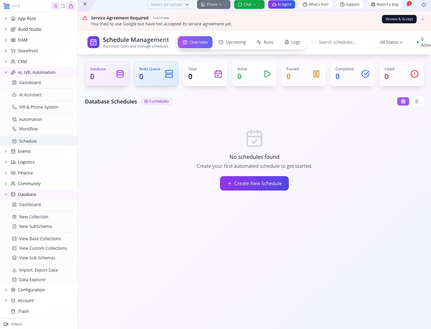 Schedule Management has its own job and execution views.