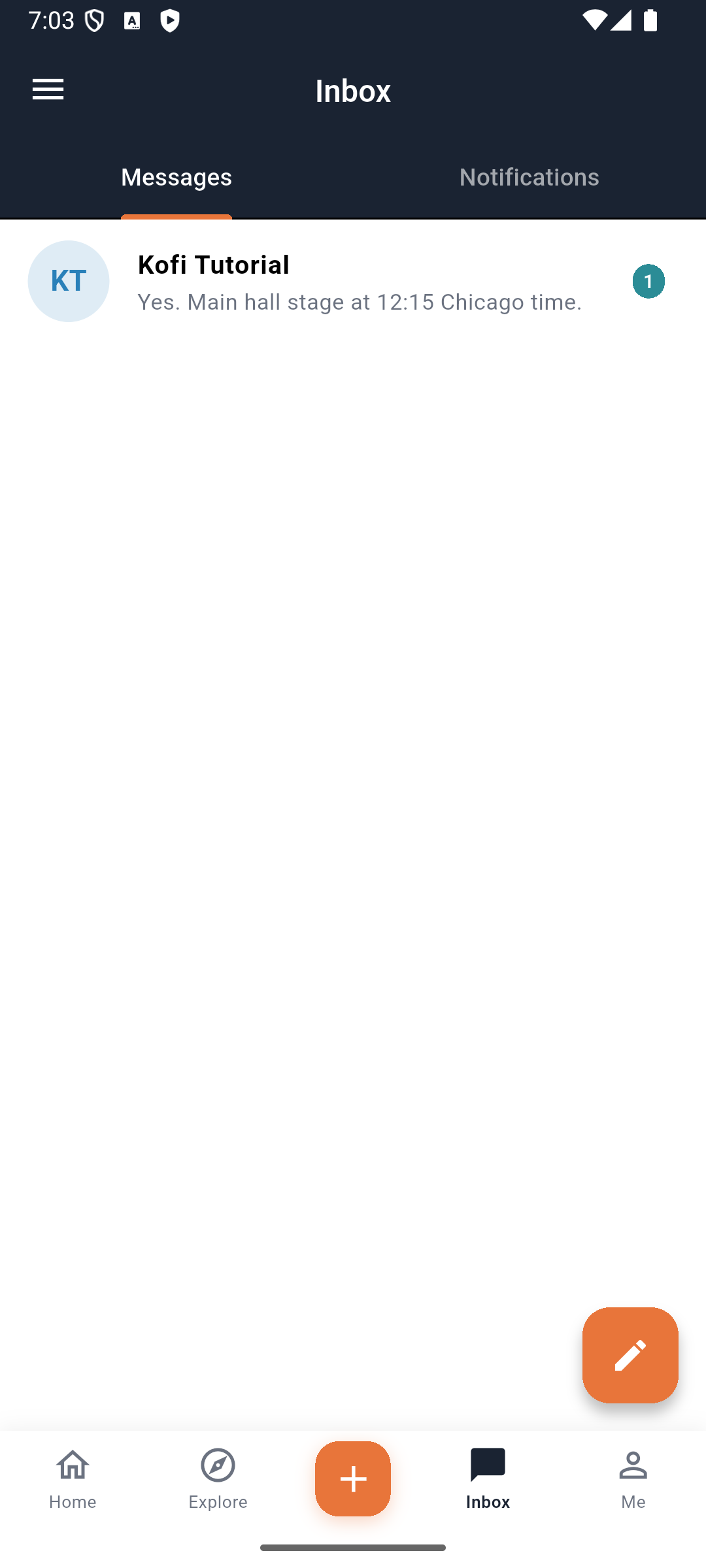 Kofi’s actual reply in Lina’s Inbox