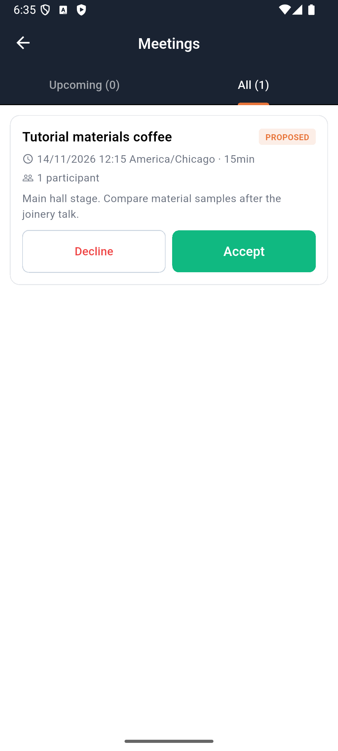 Recipient-side Accept and Decline controls