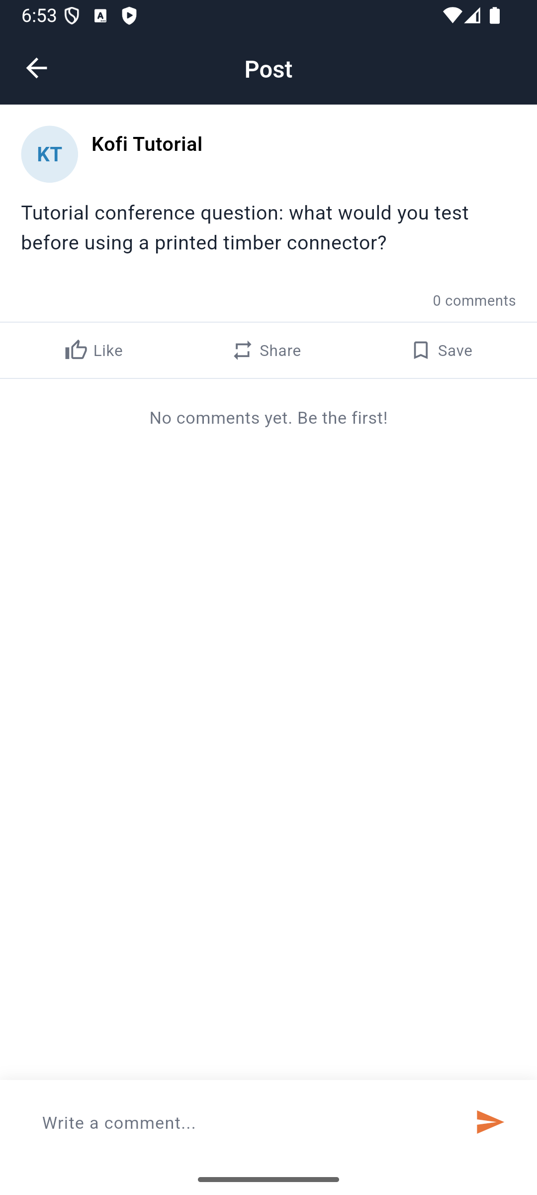 Opening the saved question returns to the original post