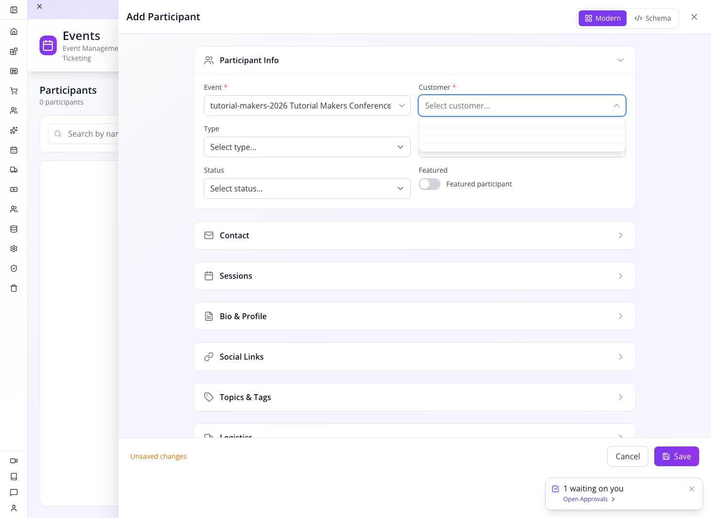 Customer selector without the existing speaker result