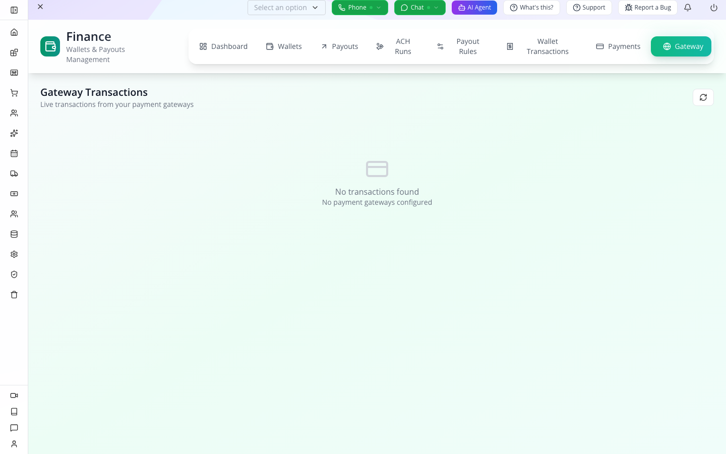 Gateway Transactions before any payment gateway is configured