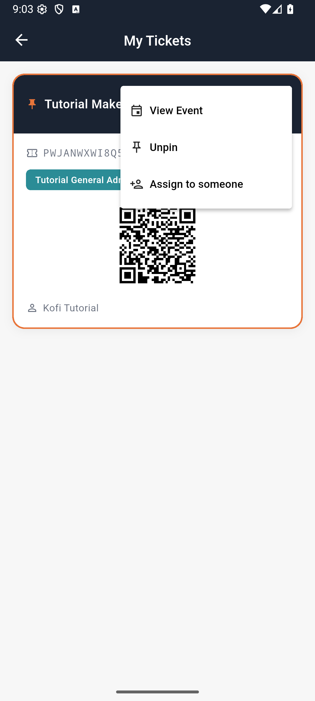 The same menu now offers Unpin