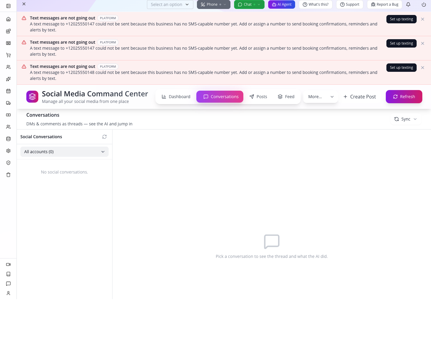 Conversations before any provider threads have been synced.