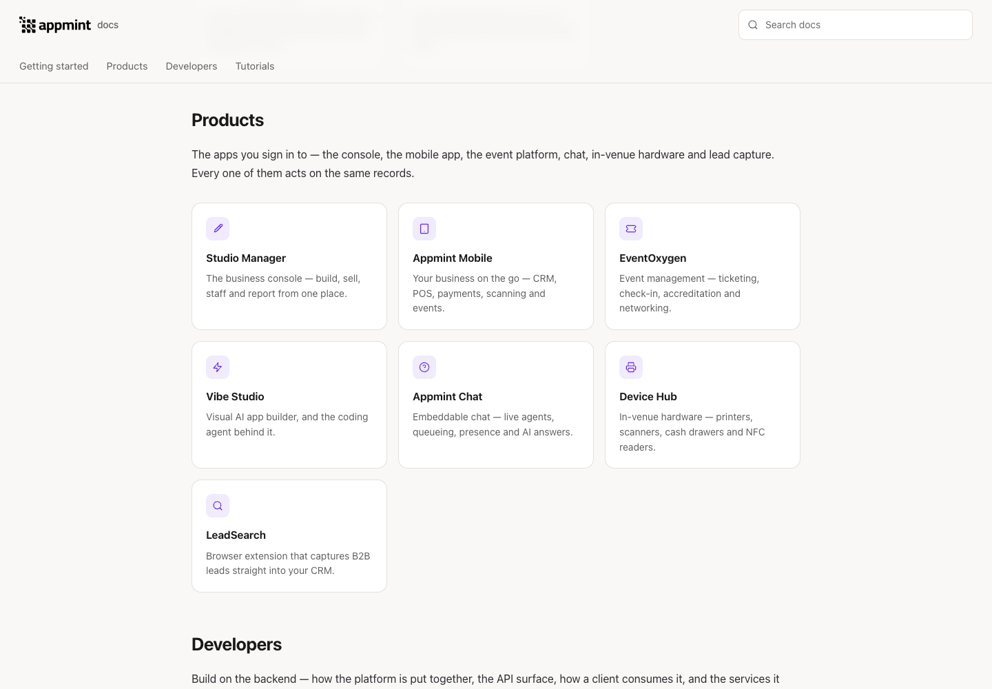 Documentation opened from Studio Manager