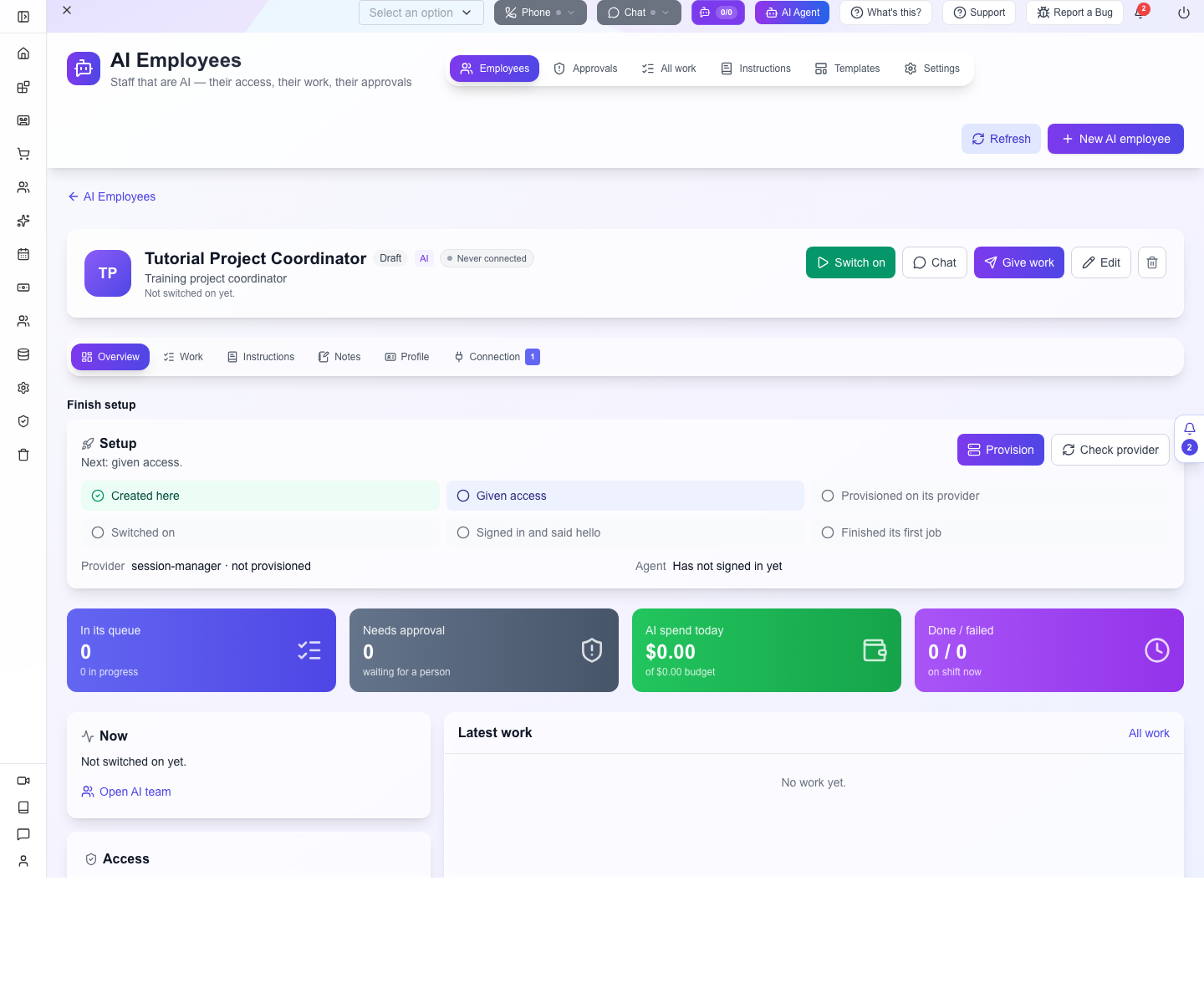 Draft access showing no additional permission groups